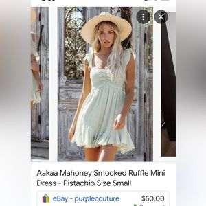 Aakaa short smocked dress